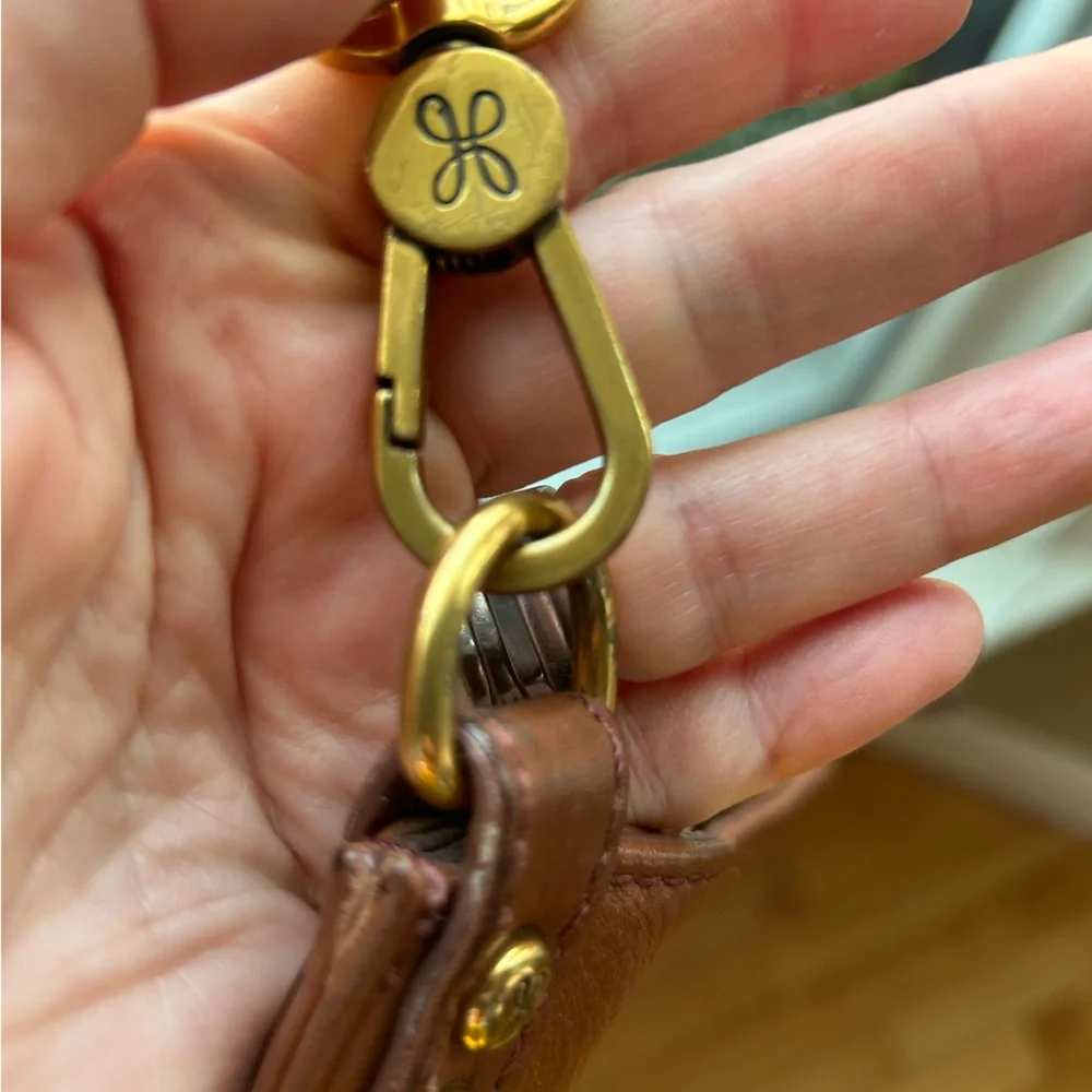 HOBO Pier shoulder bag brown mahogany leather with strap brass boho - Picture 7 of 9